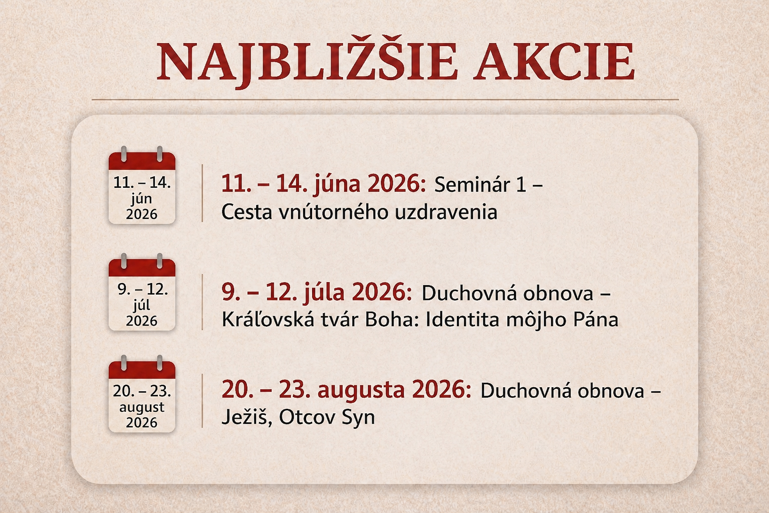 najbližšie akcie